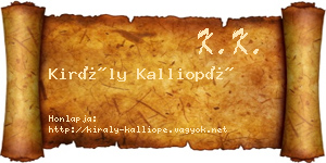 Király Kalliopé névjegykártya